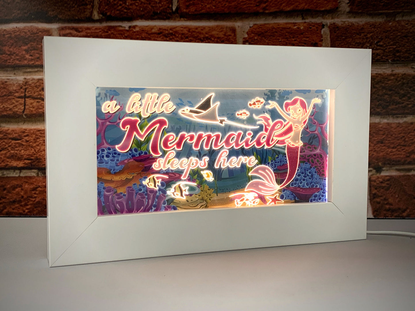 A Little Mermaid Sleeps Here | LED Frame Night Light