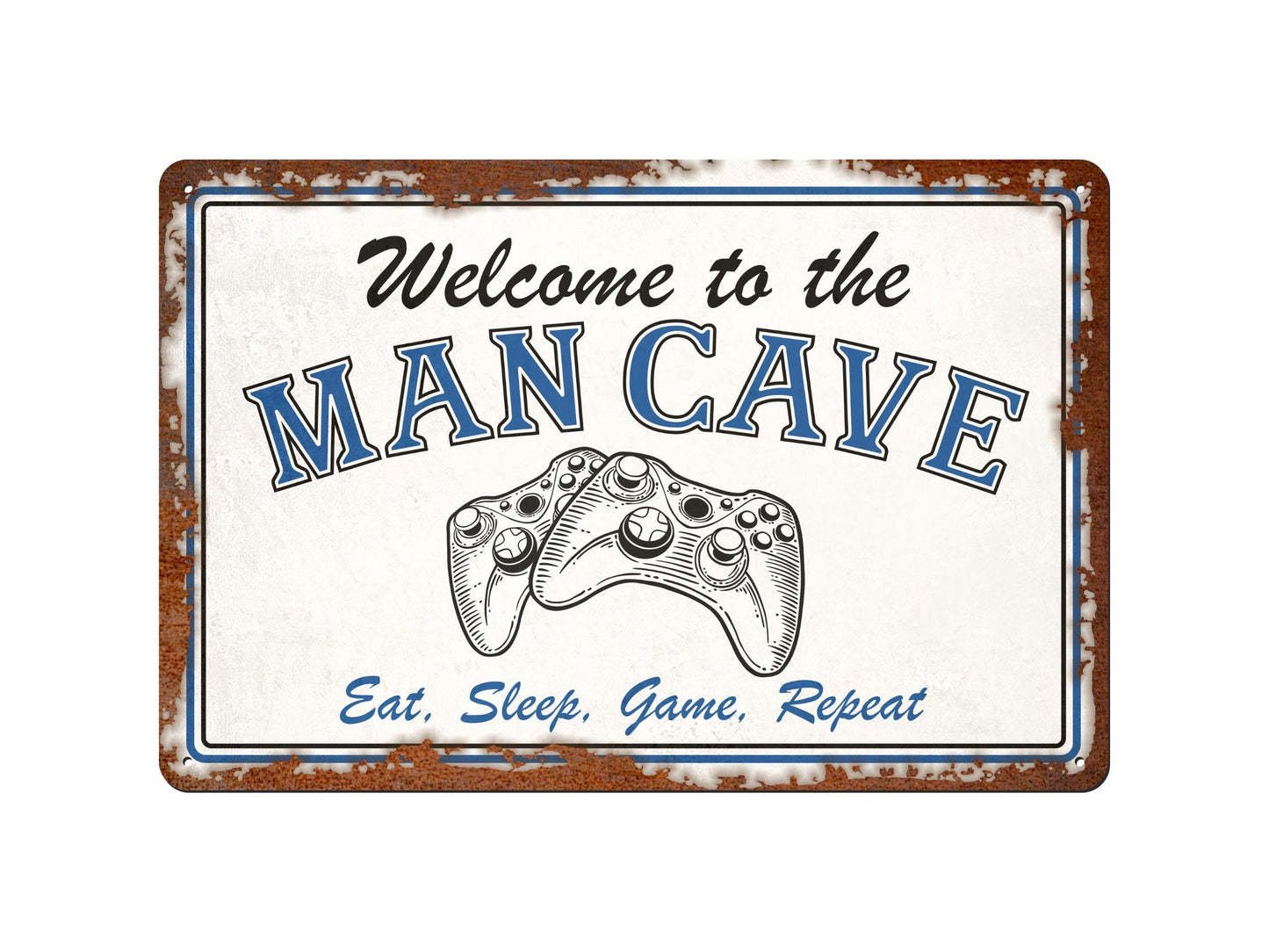 Gaming Man Cave | Rustic Effect Metal Sign