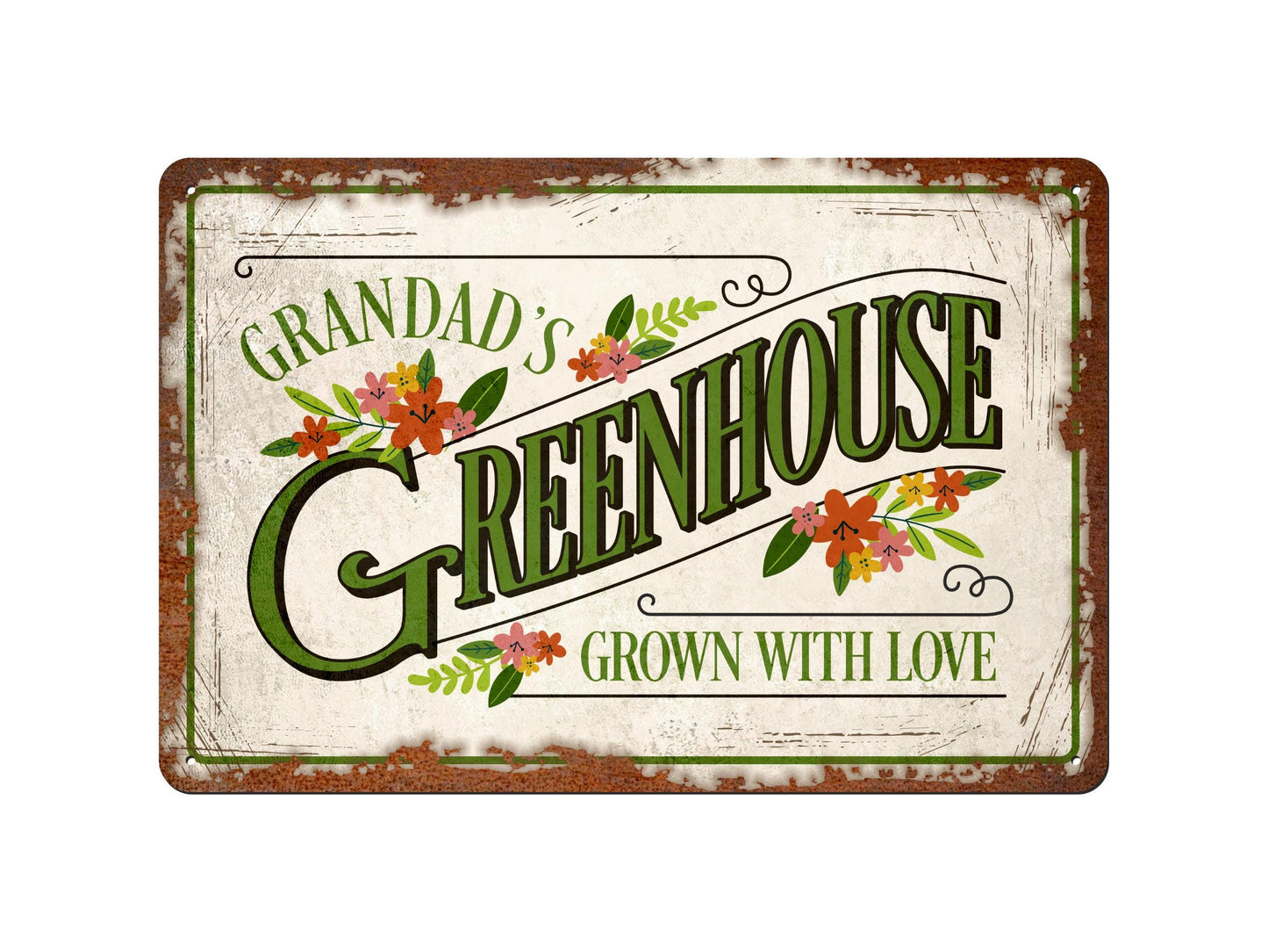 Grandma’s or Grandad’s Greenhouse | Rustic Effect Metal Sign