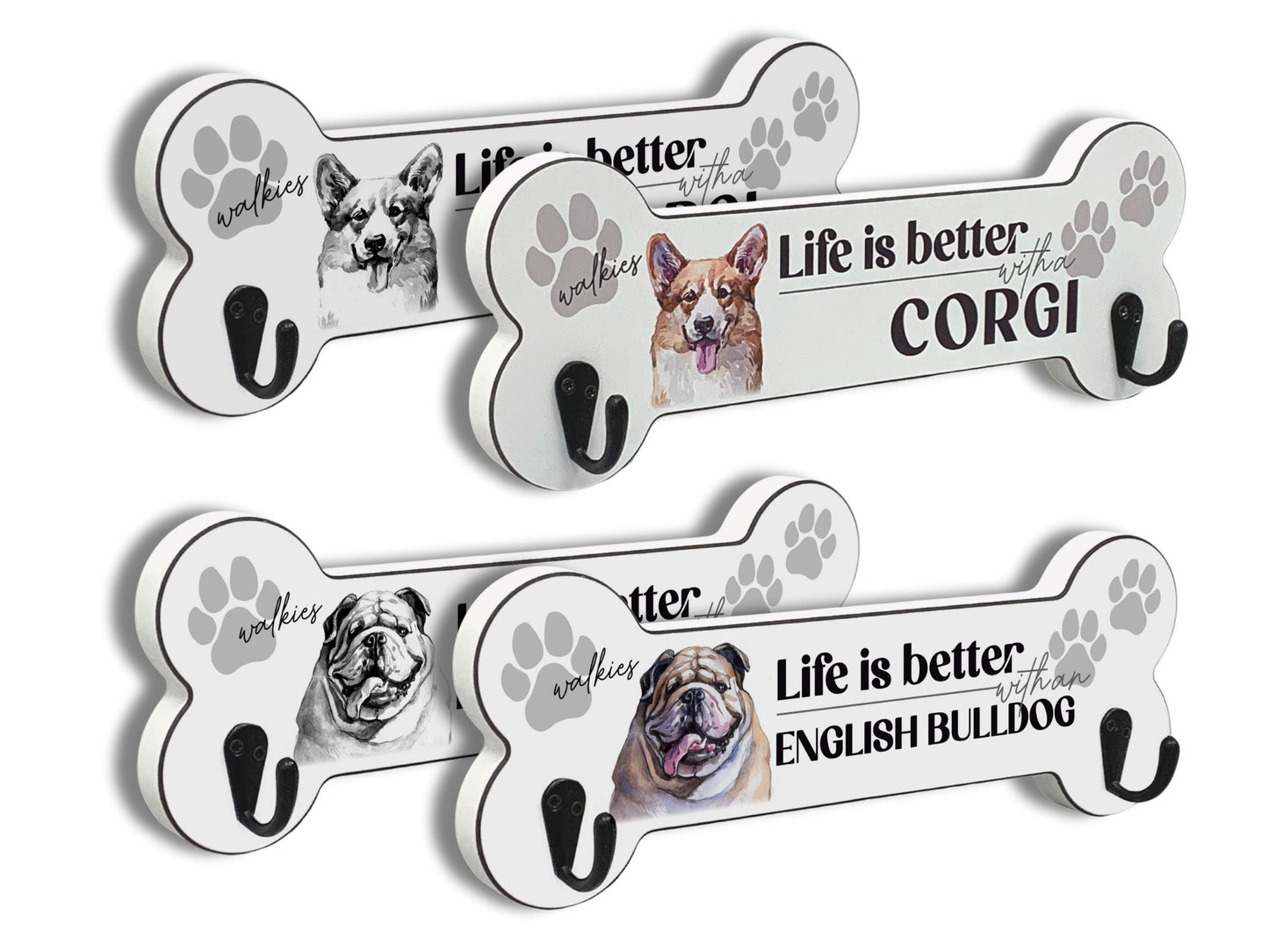 Dog Breed Illustration | Bone-Shaped Lead Hanger
