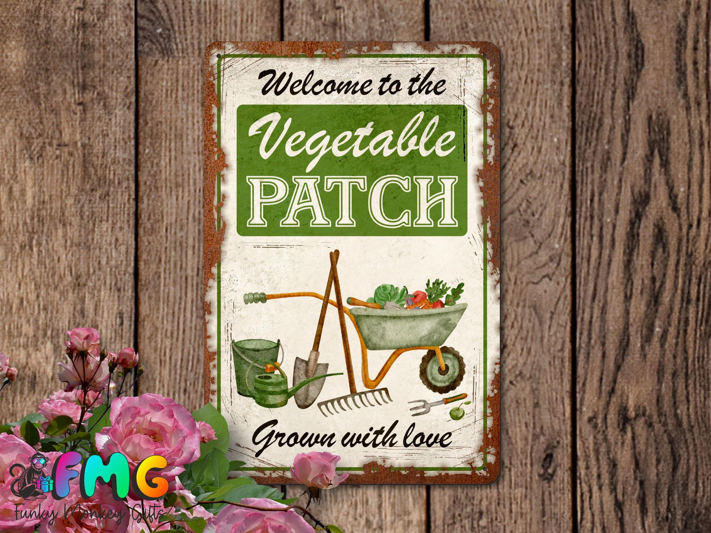 Vegetable Patch | Rustic Effect Metal Sign