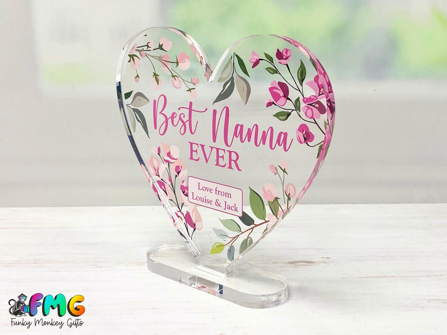 Personalised Best Nan Ever | Acrylic Heart Plaque