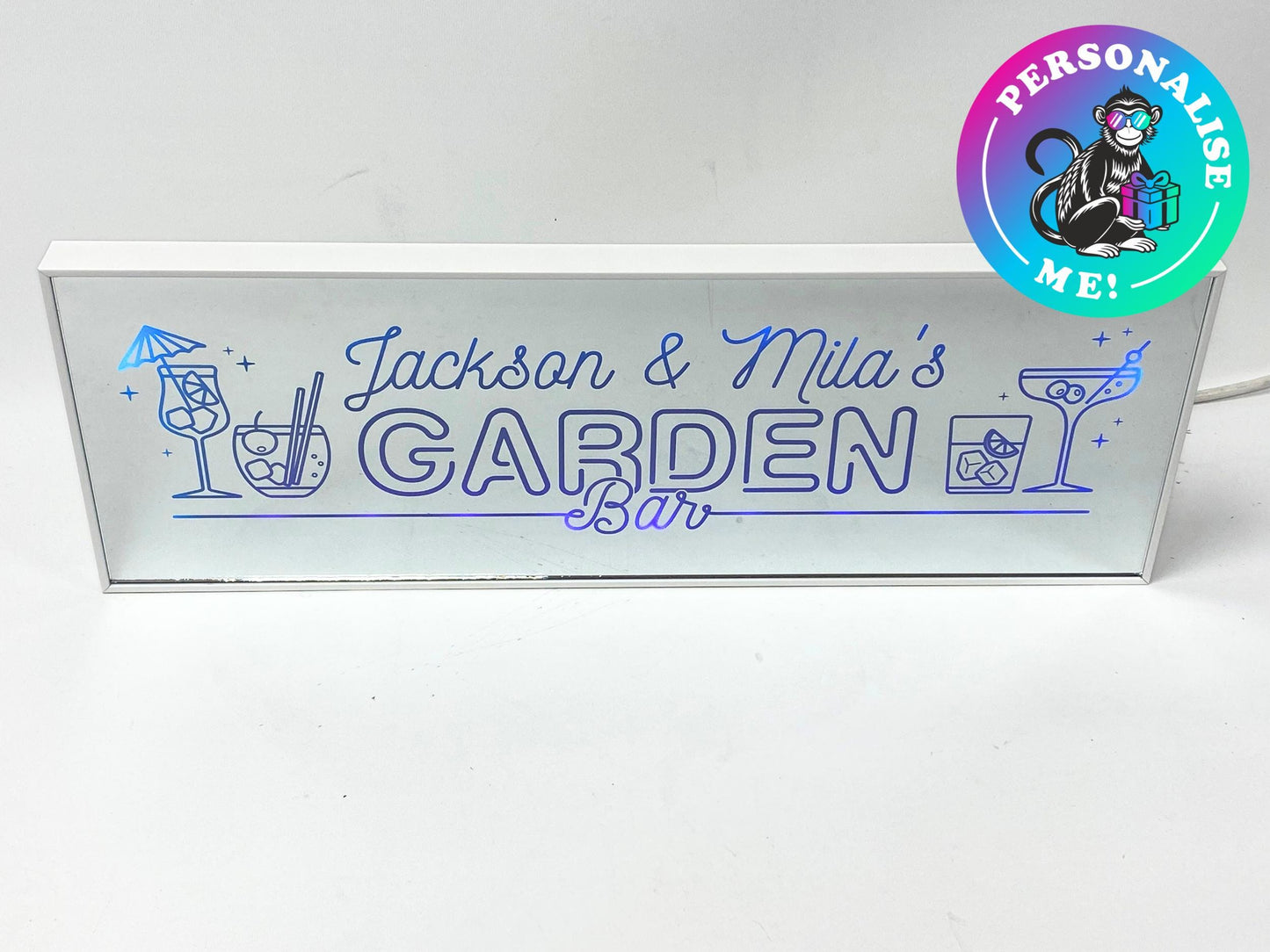 Personalised Garden Bar | LED Light Up Mirror