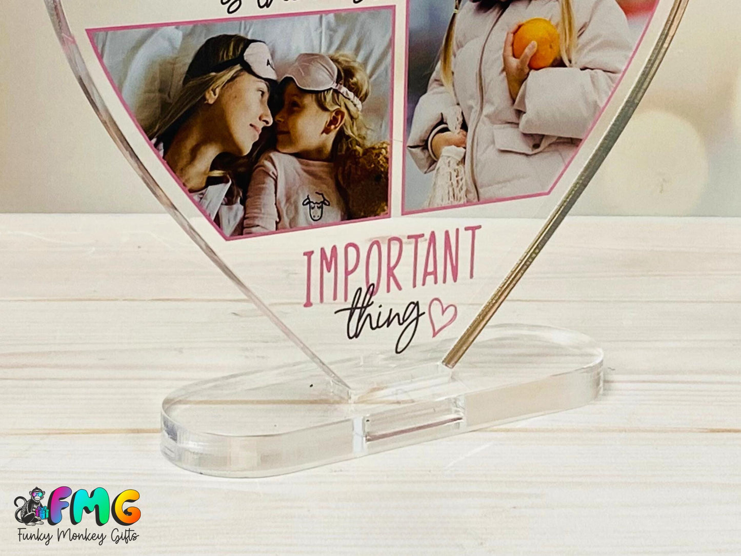Personalised "Family Is The Most Important Thing" Photo | Acrylic Heart Plaque