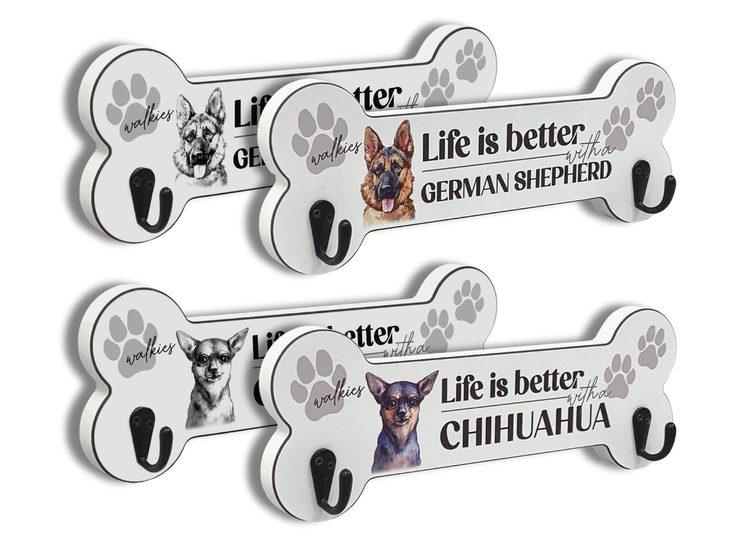 Dog Breed Illustration | Bone-Shaped Lead Hanger