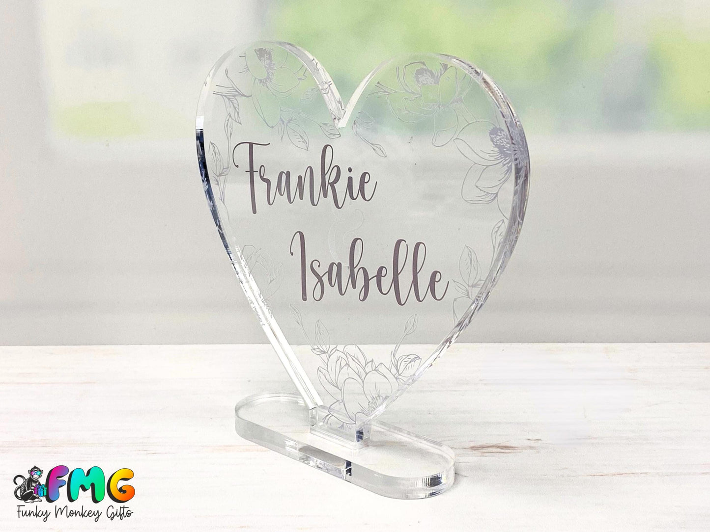 Personalised Couple Names | Acrylic Heart Plaque