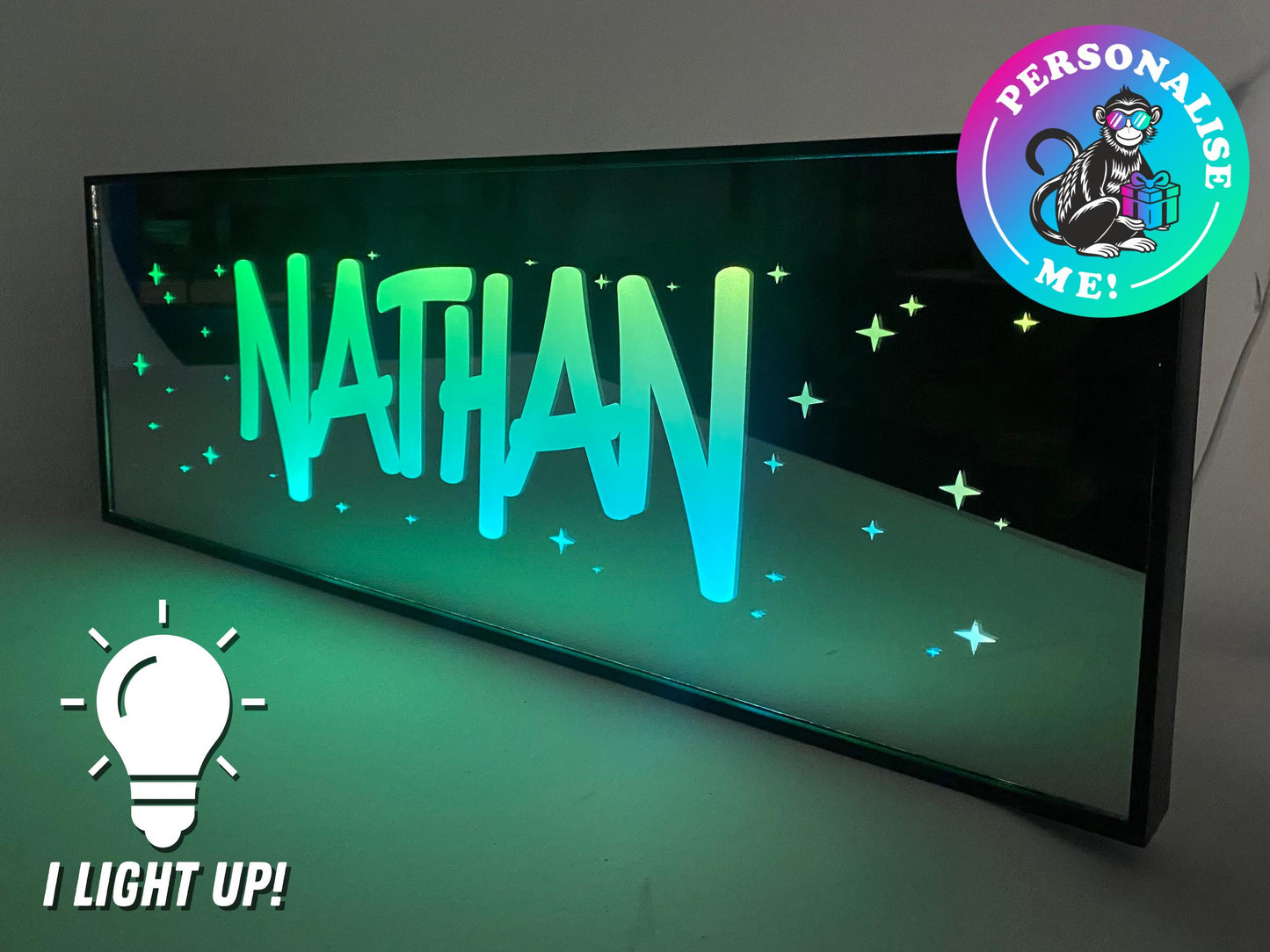 Personalised Graffiti Name | LED Light Up Mirror