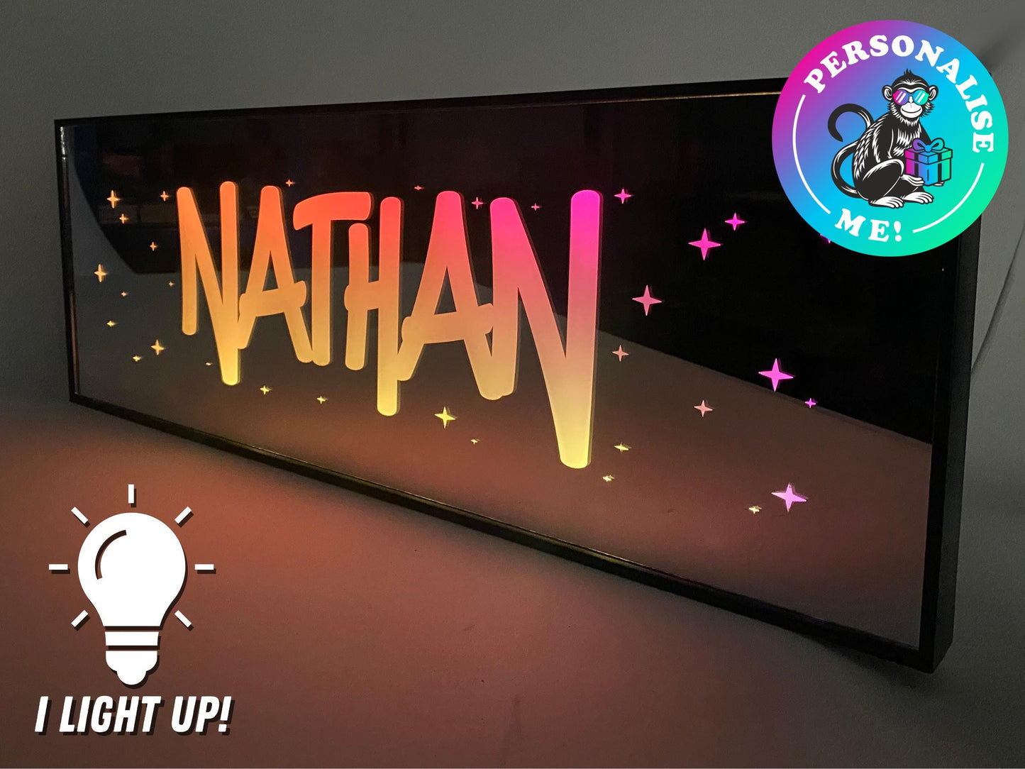 Personalised Graffiti Name | LED Light Up Mirror