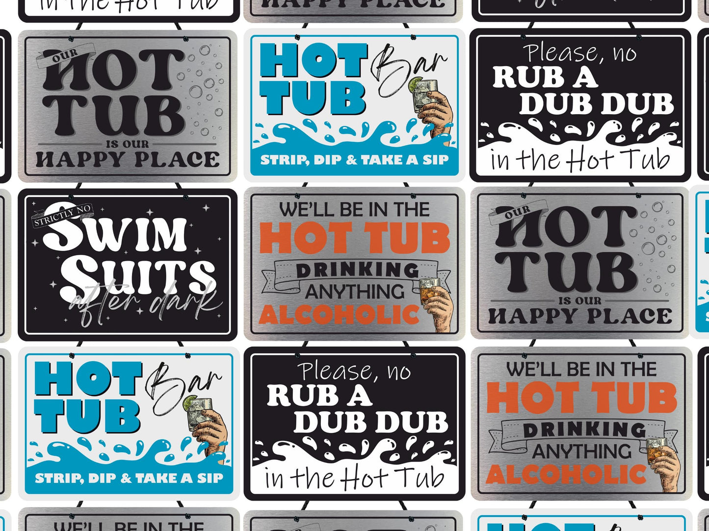 Hot Tub | Metal Signs (Multiple designs)