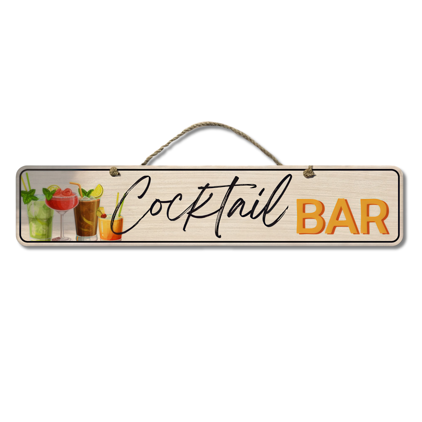 Cocktail Bar - Wooden Outdoor Sign
