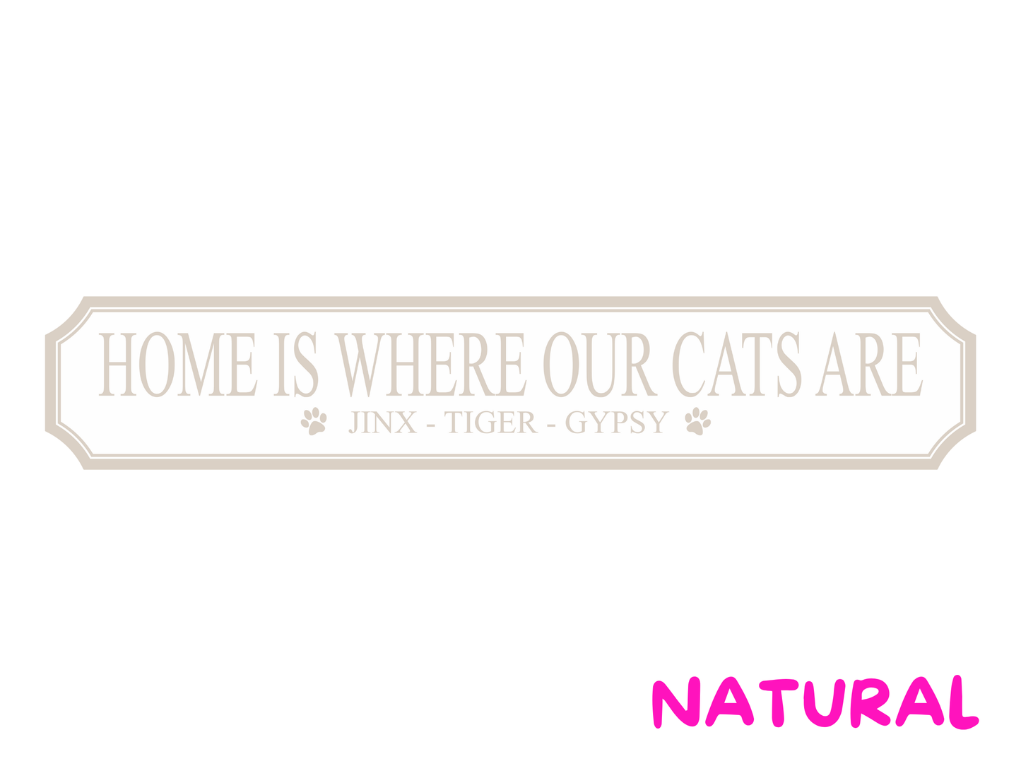 Personalised Cat Name | Wooden Sign (3 Colour Options)