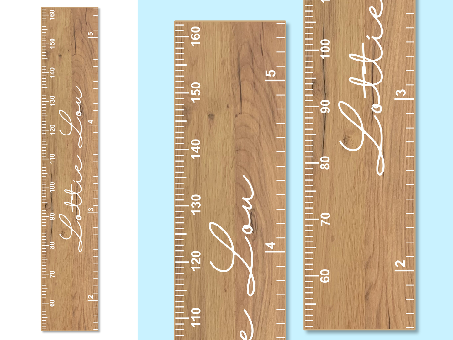 Personalised Script Name | Natural Height Ruler