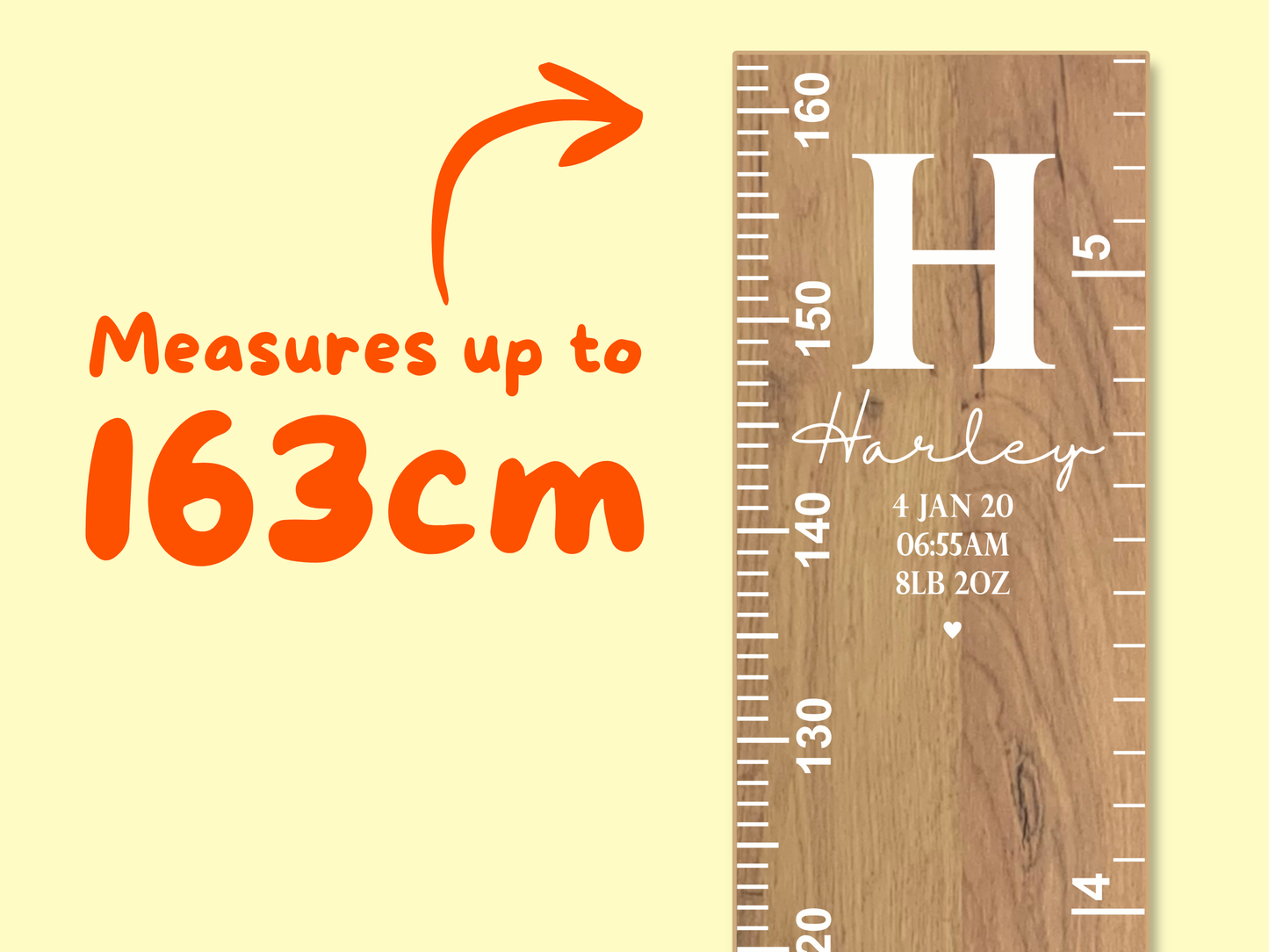 Personalised Birth Details | Natural Height Ruler