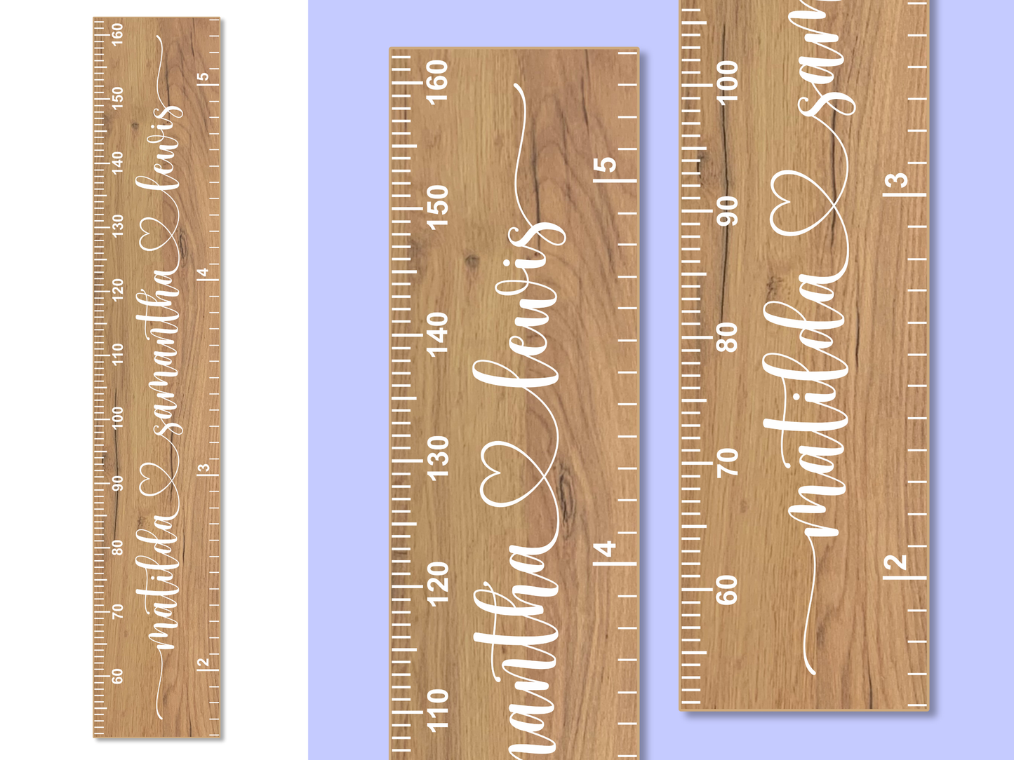 Personalised Multiple Names | Natural Height Ruler