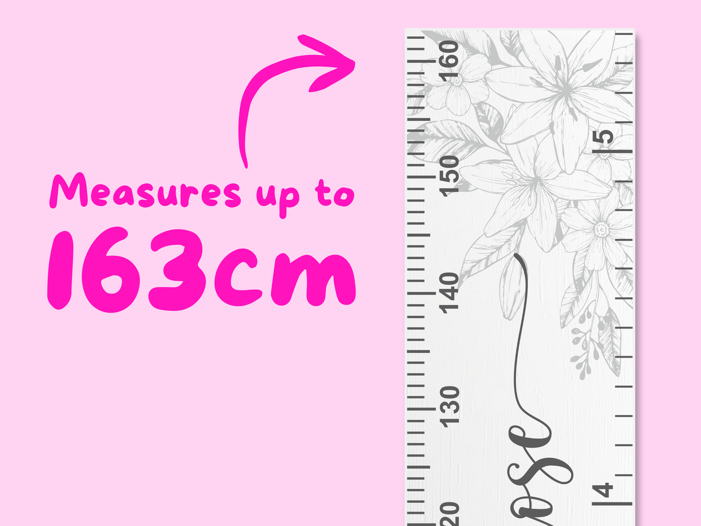 Personalised Name | Floral Height Ruler