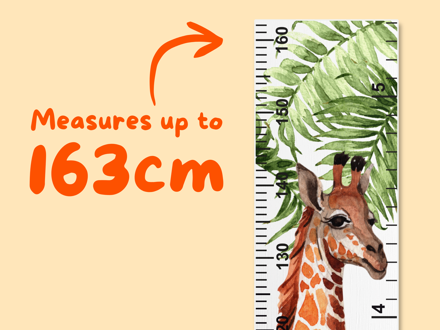 Personalised Name | Giraffe Height Ruler