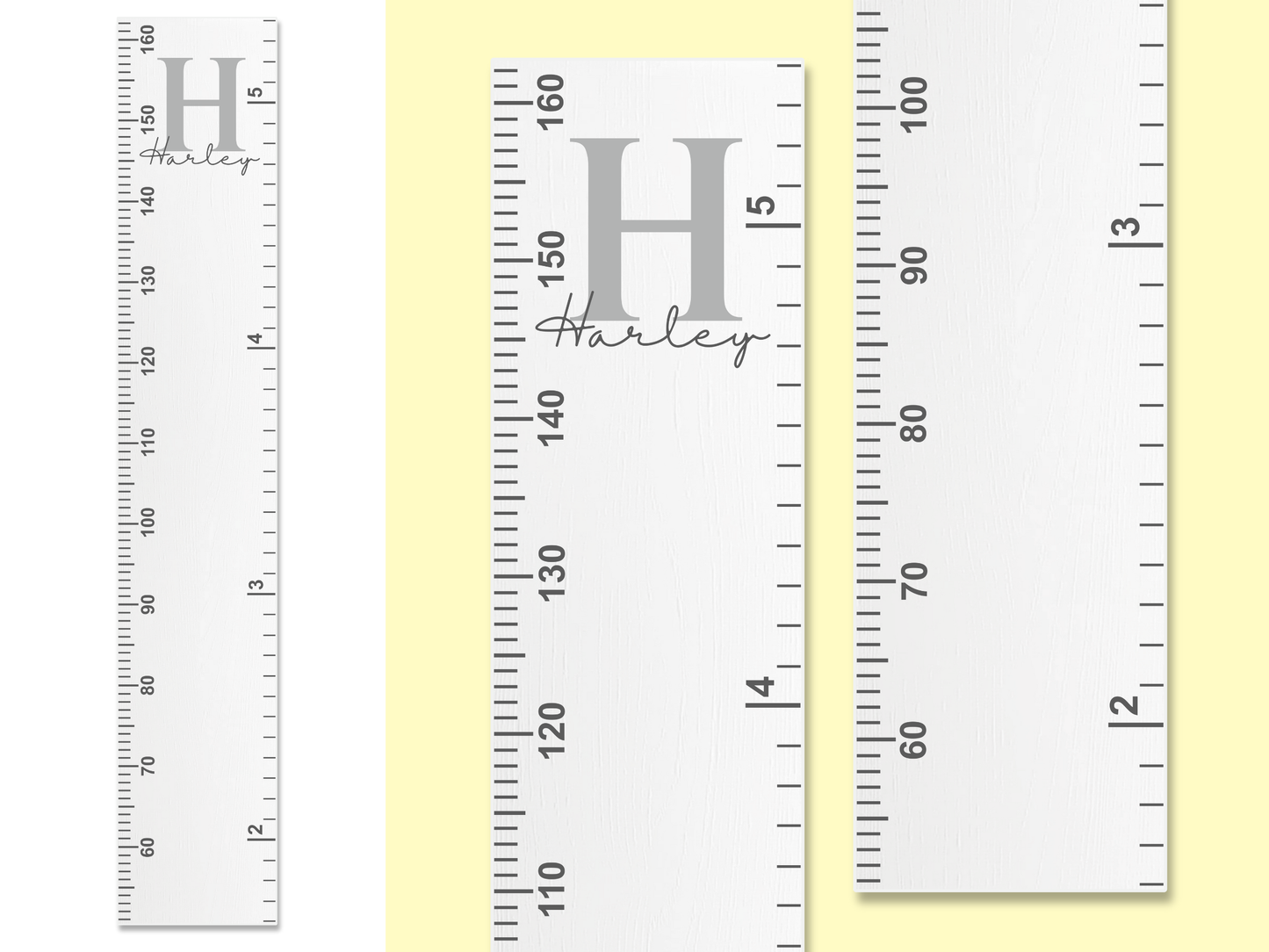 Personalised Name & Initial | White Height Ruler