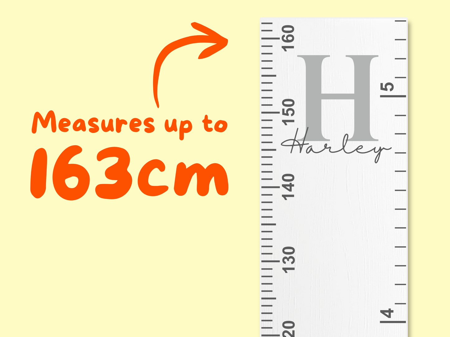 Personalised Name & Initial | White Height Ruler