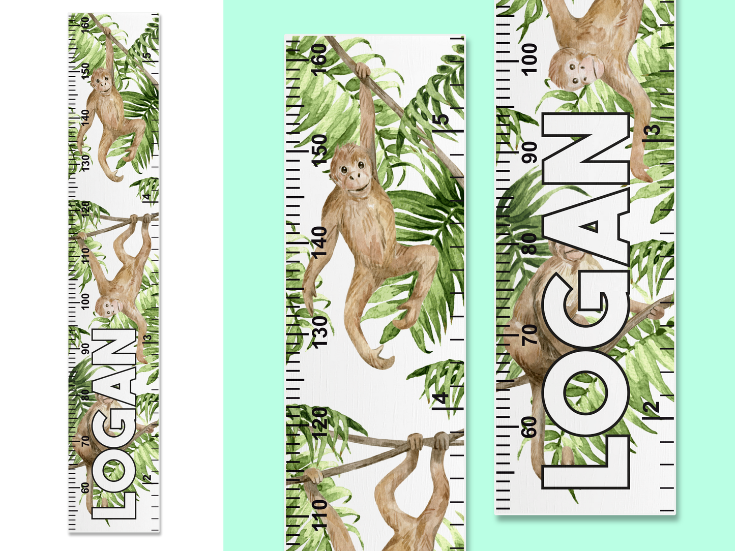 Personalised Name | Monkey Height Ruler