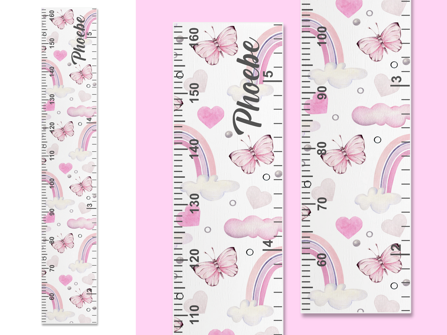 Personalised Name | Pretty Pink Height Ruler