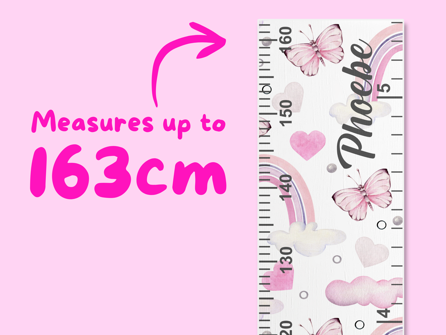 Personalised Name | Pretty Pink Height Ruler