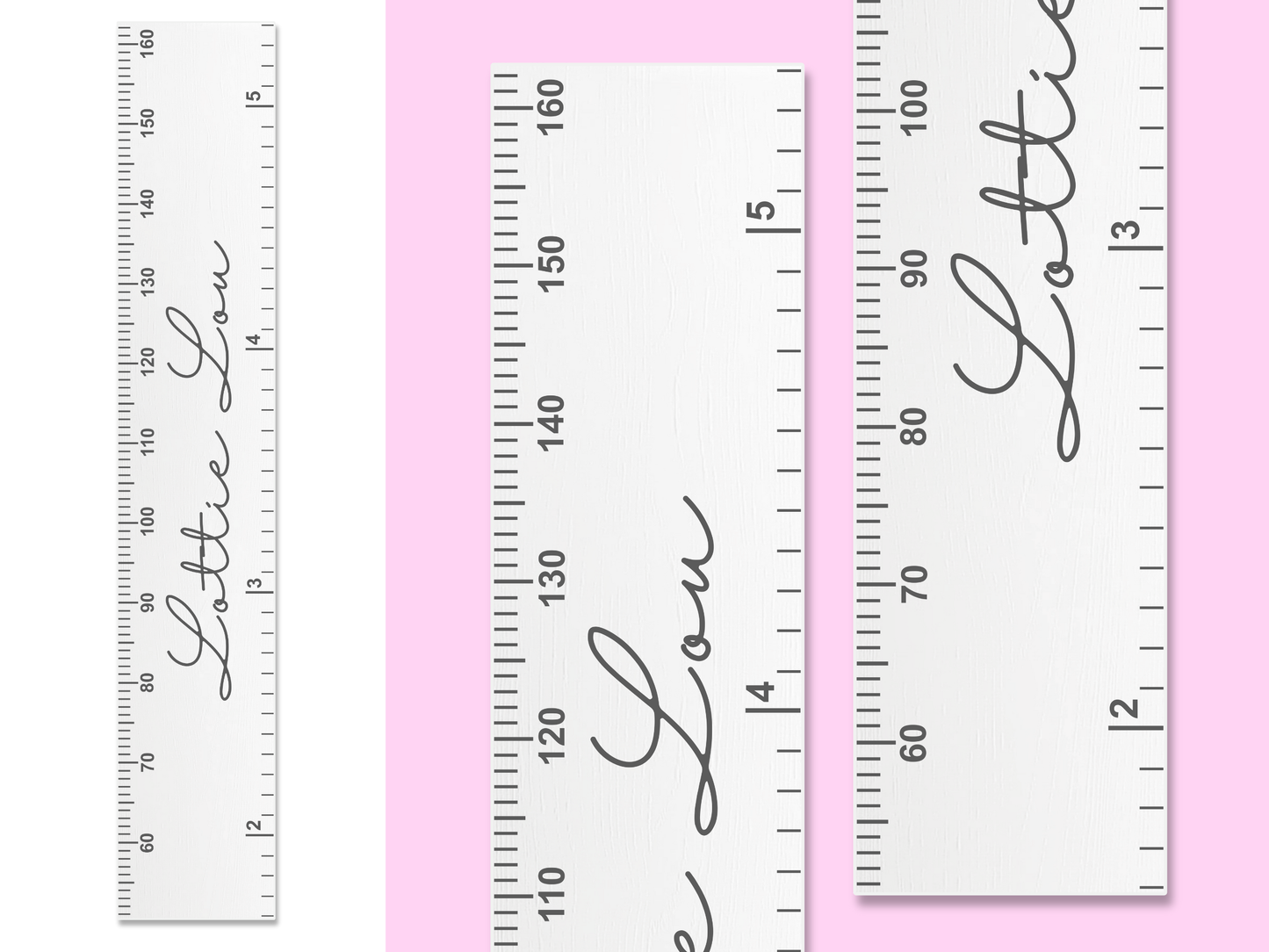 Personalised Script Name | White Height Ruler