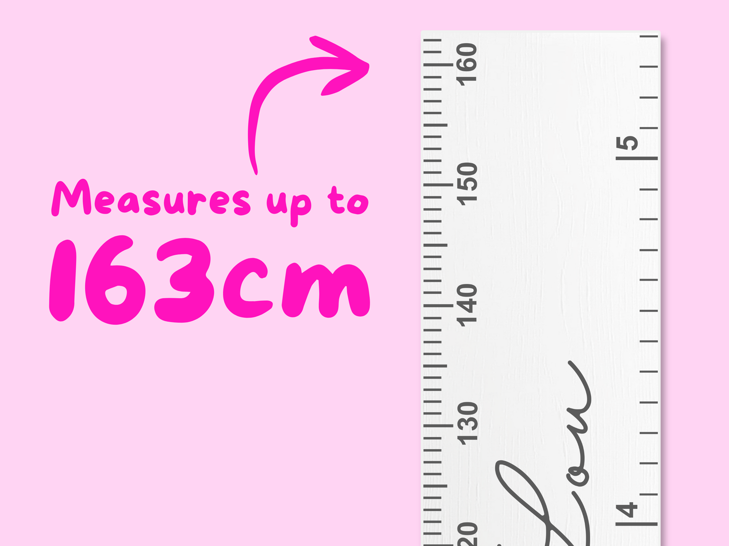 Personalised Script Name | White Height Ruler