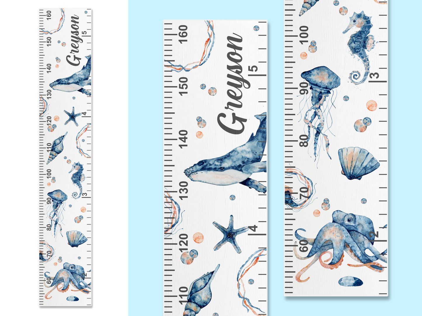 Personalised Name | Under The Sea Height Ruler