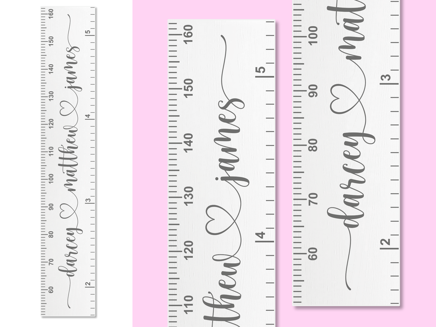 Personalised Mulitple Names | White Height Ruler