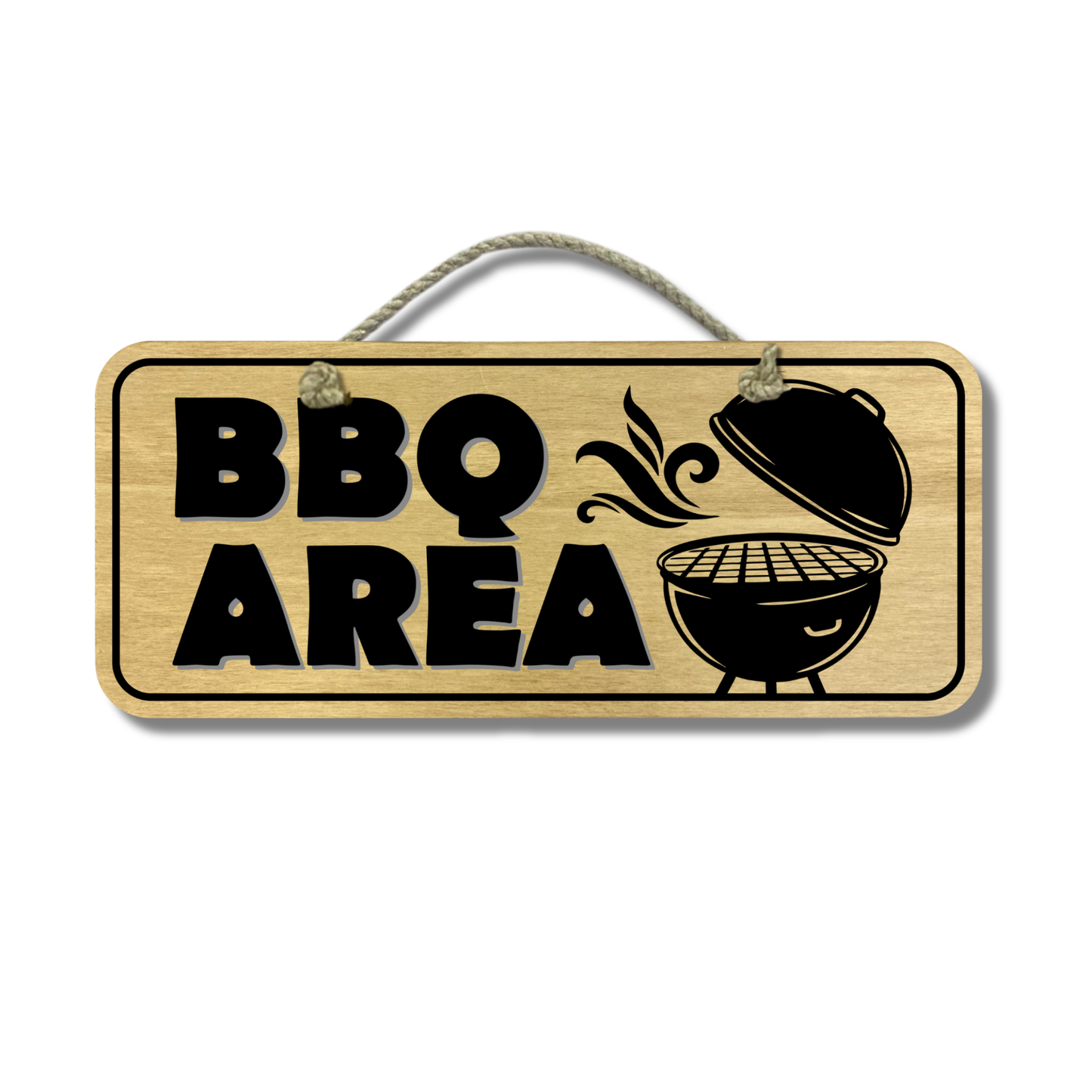 BBQ Area - Wooden Outdoor Sign