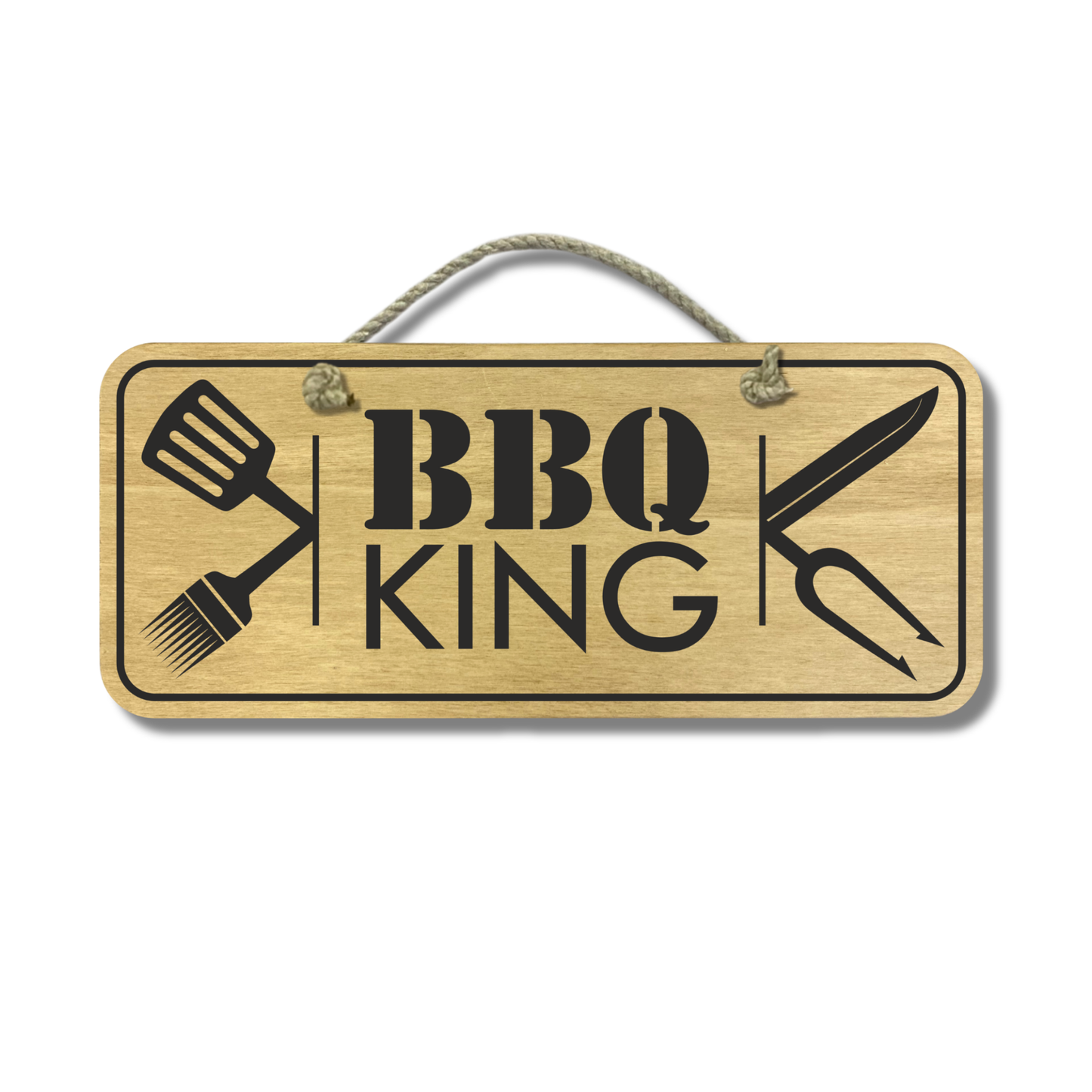 BBQ King - Wooden Outdoor Sign