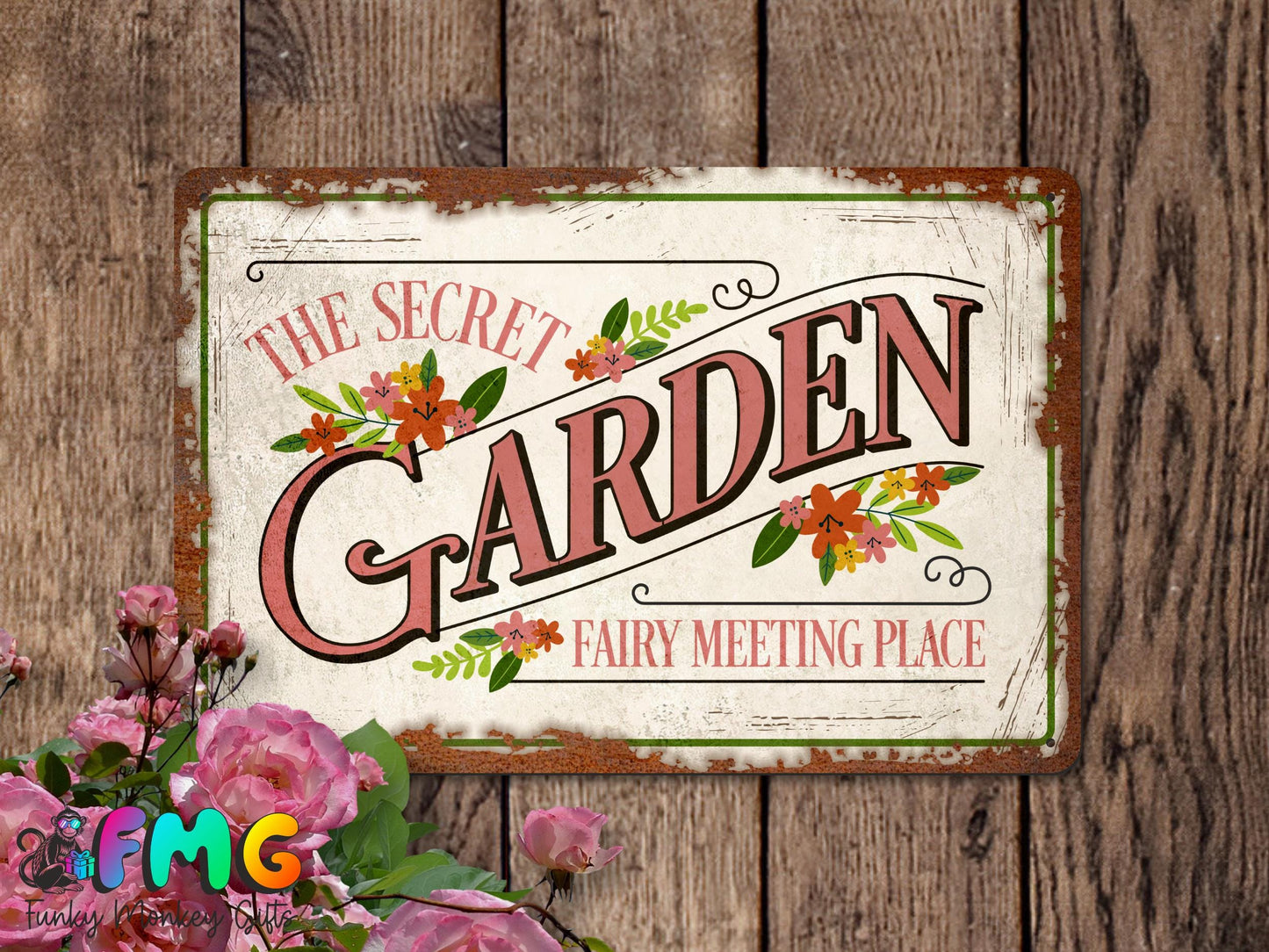 Secret Garden 'Fairy Meeting Place' | Rustic Effect Metal Sign