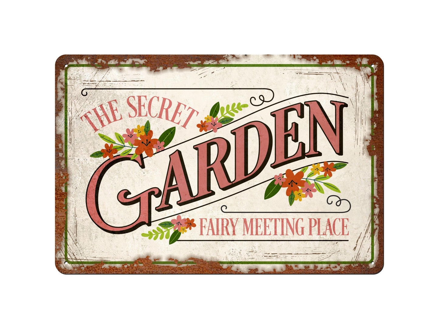 Secret Garden 'Fairy Meeting Place' | Rustic Effect Metal Sign