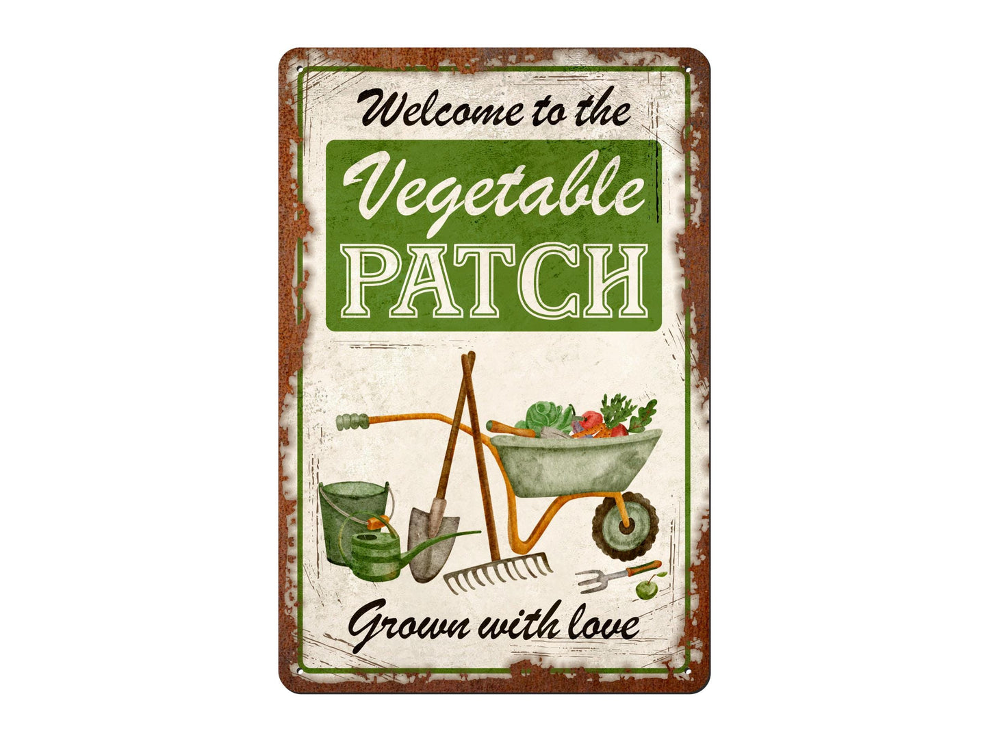 Vegetable Patch | Rustic Effect Metal Sign