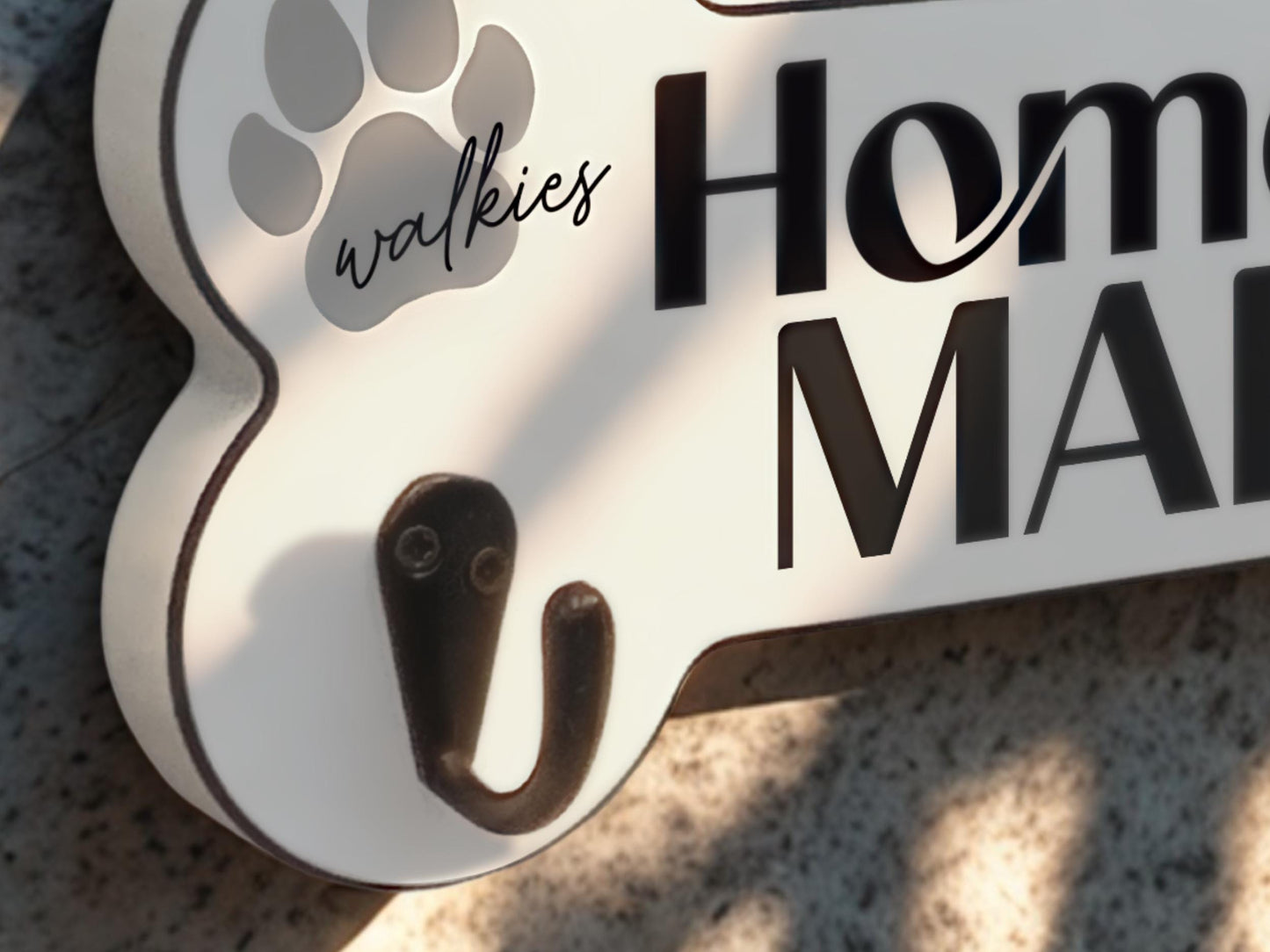 Personalised Dog Name | Bone Shaped Lead Hanger (2 designs to choose from)