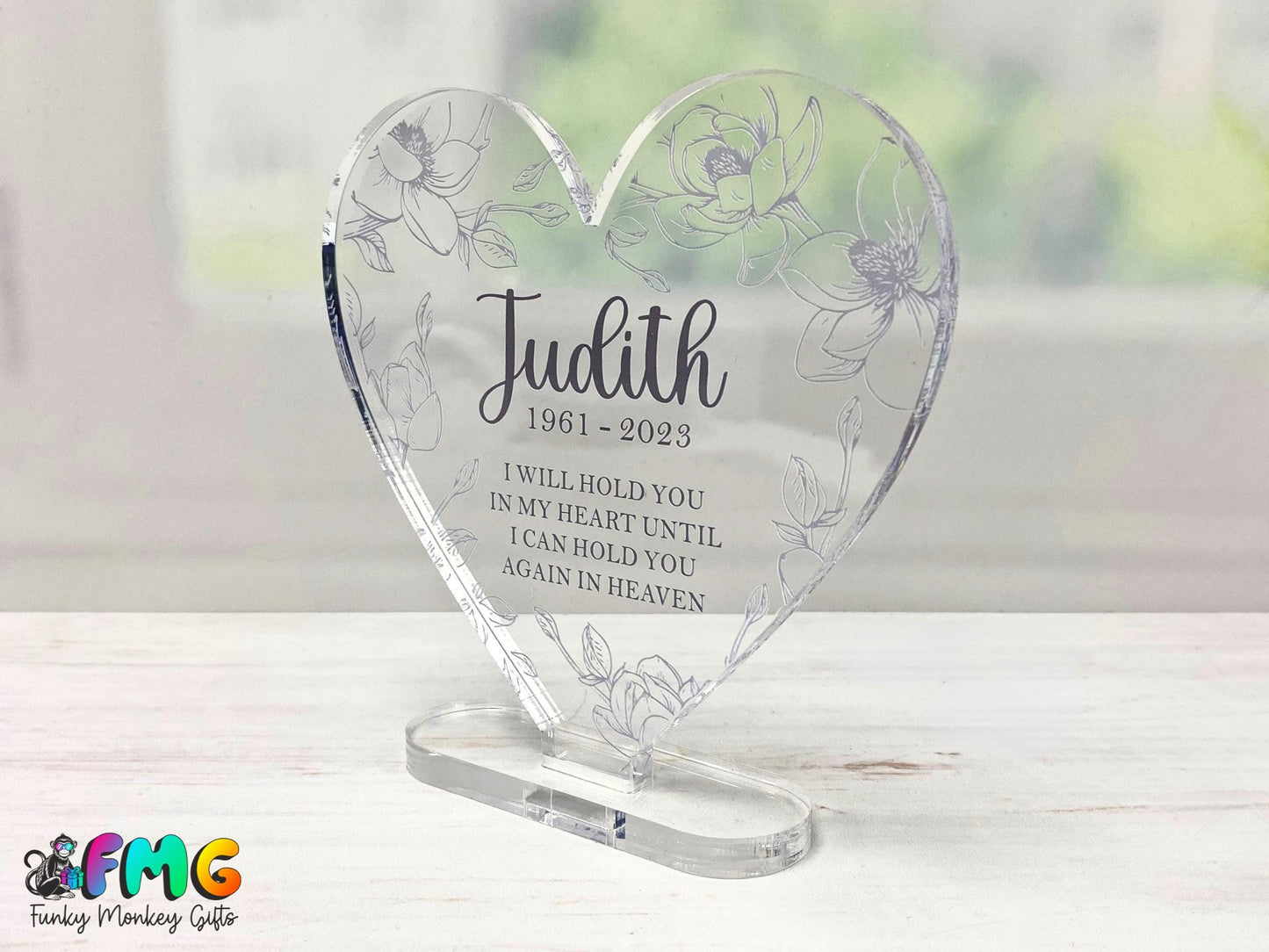 Personalised Memorial | Acrylic Heart Plaque