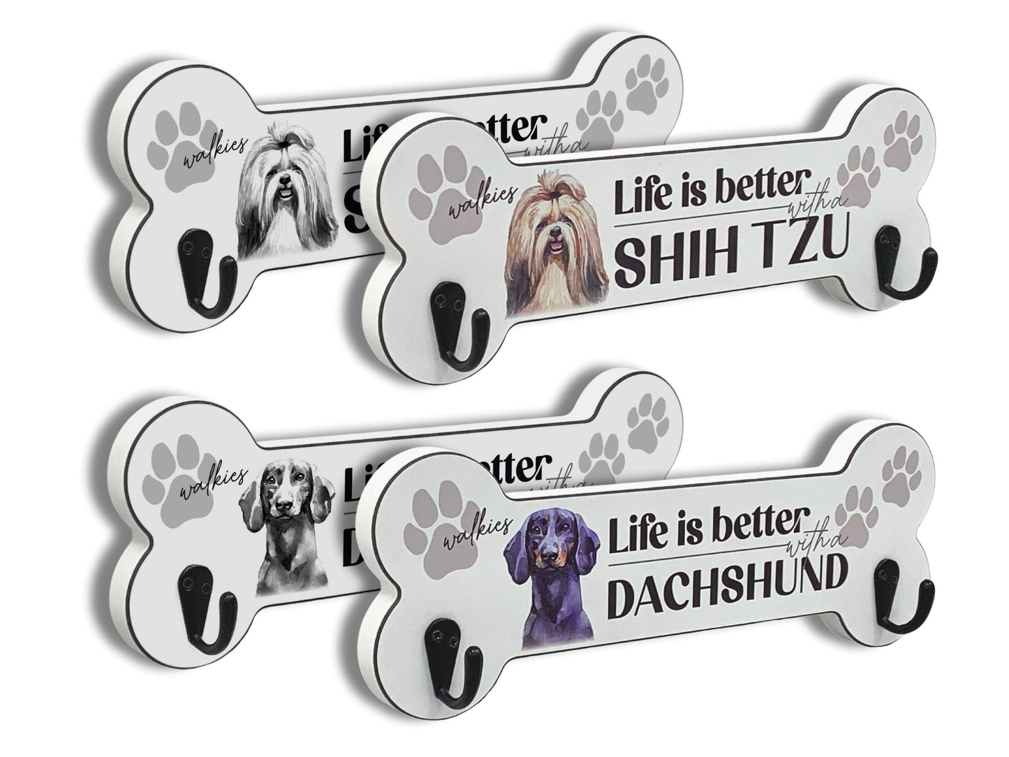 Dog Breed Illustration | Bone-Shaped Lead Hanger