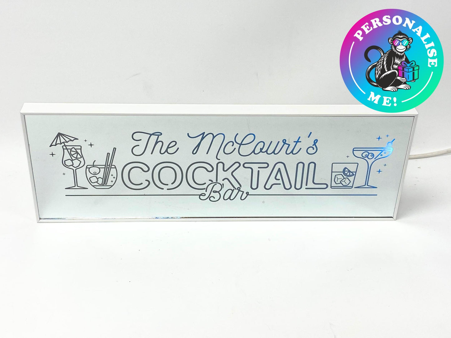 Personalised Cocktail Bar | LED Light Up Mirror