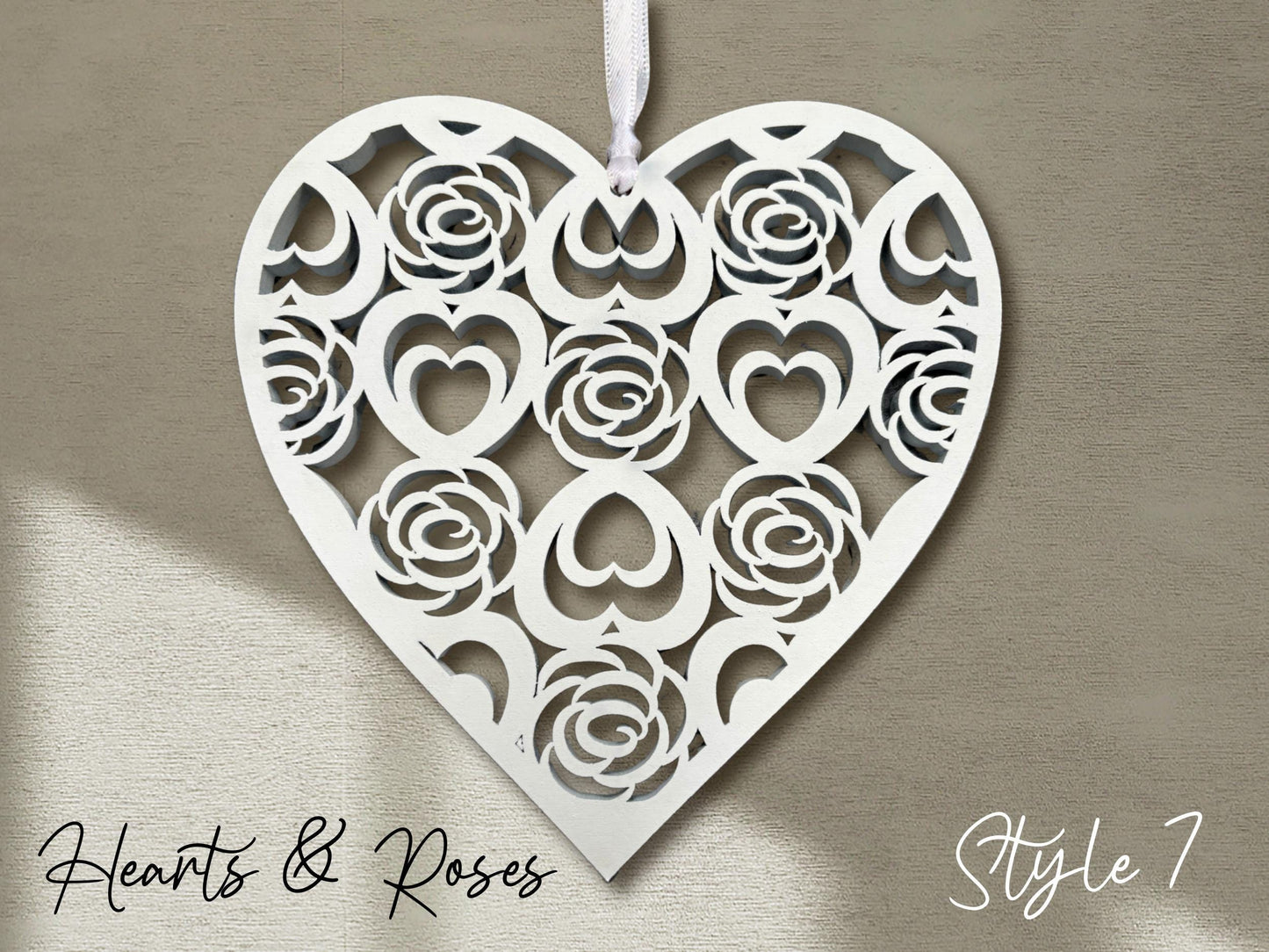 Fretwork Hearts | White Hanging Ornaments (Multiple choices)