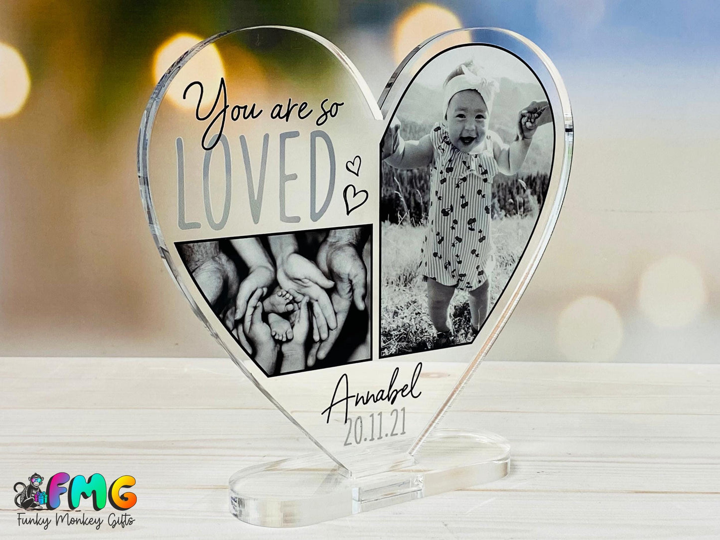 Personalised "You Are So Loved" Photo | Acrylic Heart Plaque