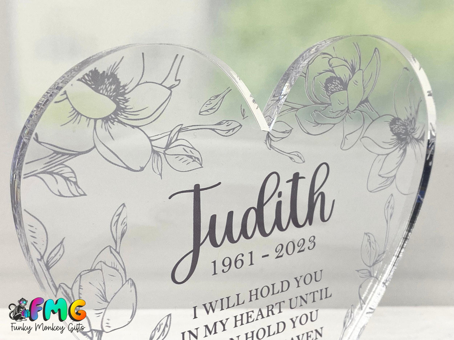 Personalised Memorial | Acrylic Heart Plaque