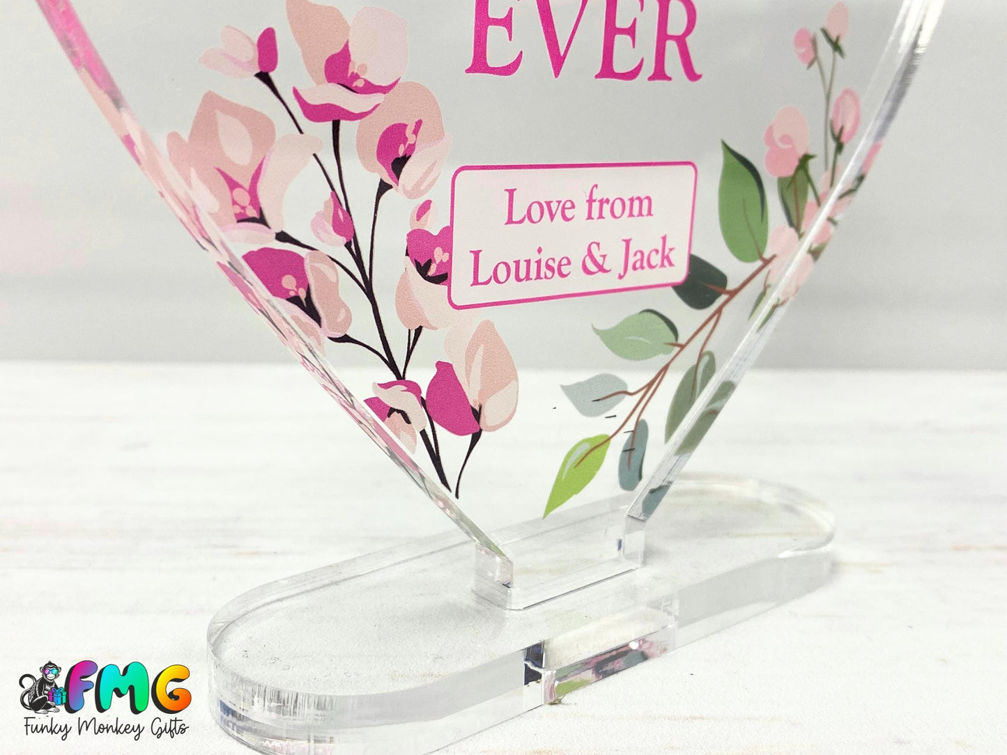 Personalised Best Nan Ever | Acrylic Heart Plaque