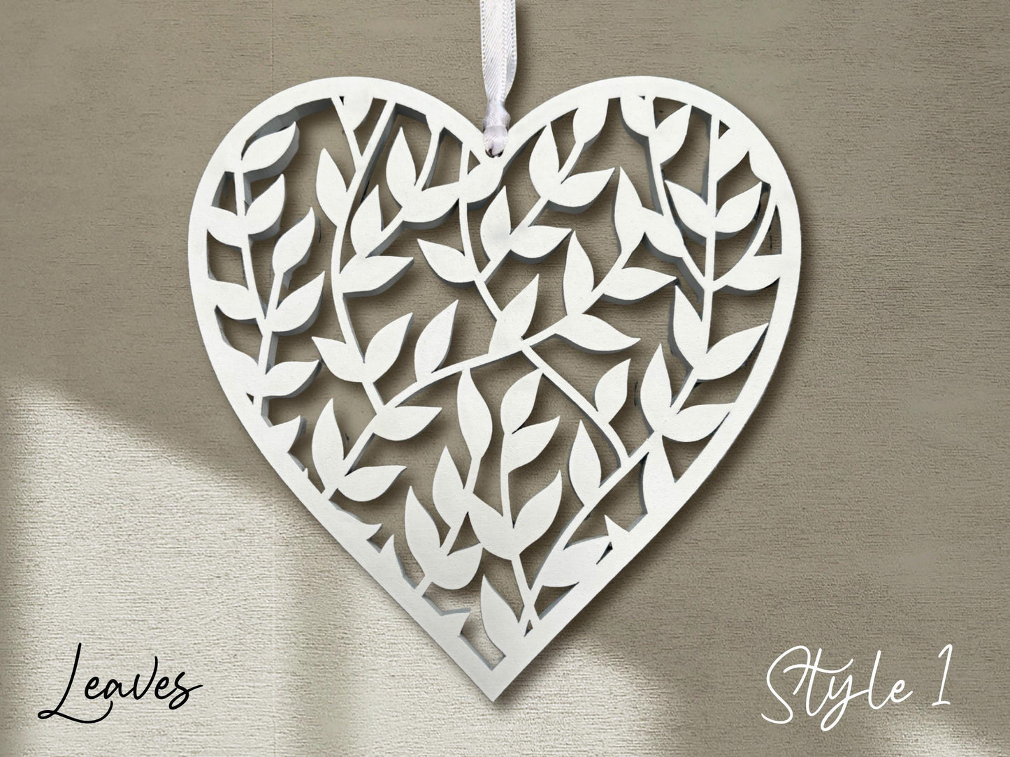 Fretwork Hearts | White Hanging Ornaments (Multiple choices)