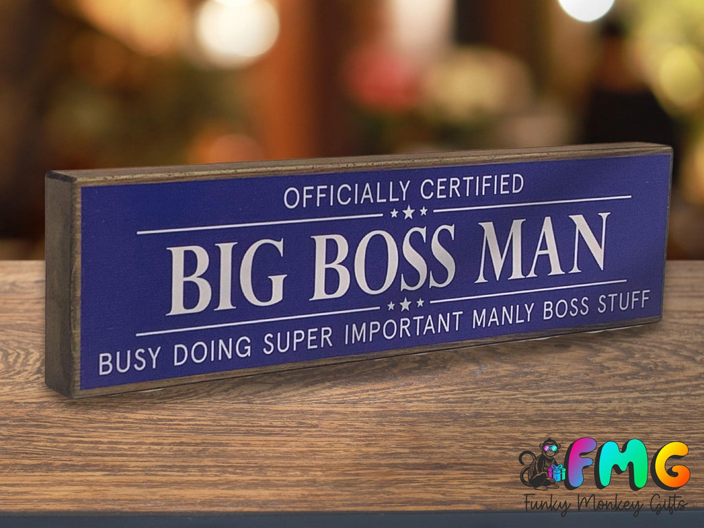 Big Boss Man | Rustic Block Shelf Sitter