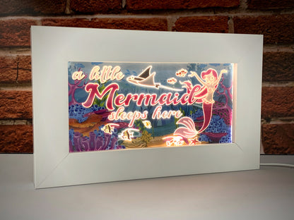 A Little Mermaid Sleeps Here | LED Frame Night Light