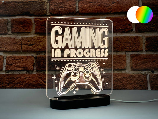 Gaming In Progress | LED Light Up Sign