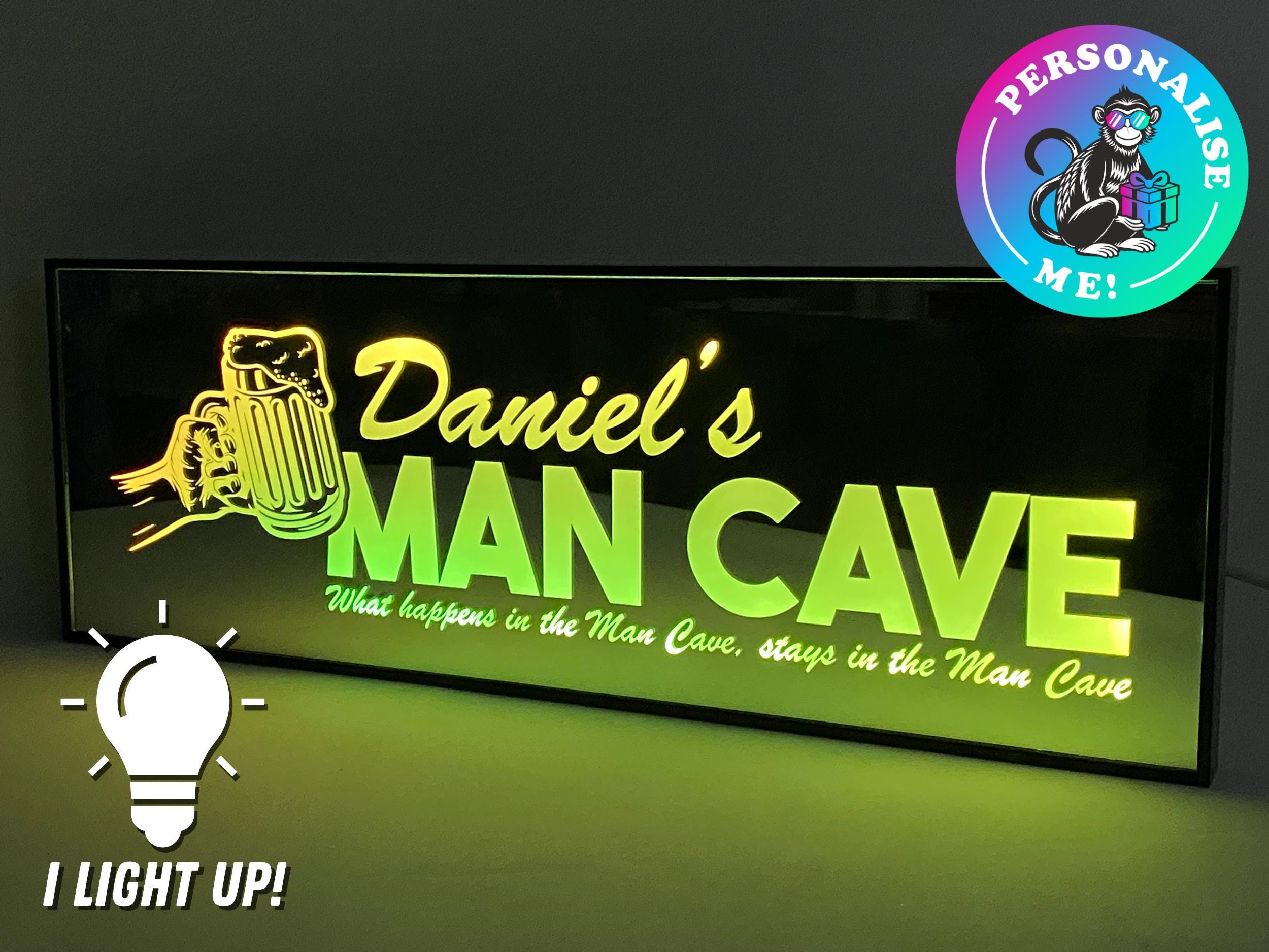 Personalised Man Cave | LED Light Up Frame