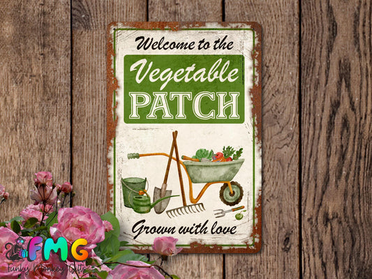 Vegetable Patch | Rustic Effect Metal Sign
