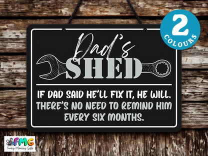 Dad's Shed | Hanging Metal Sign
