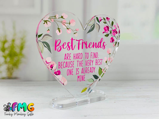 Best Friend | Acrylic Heart Plaque